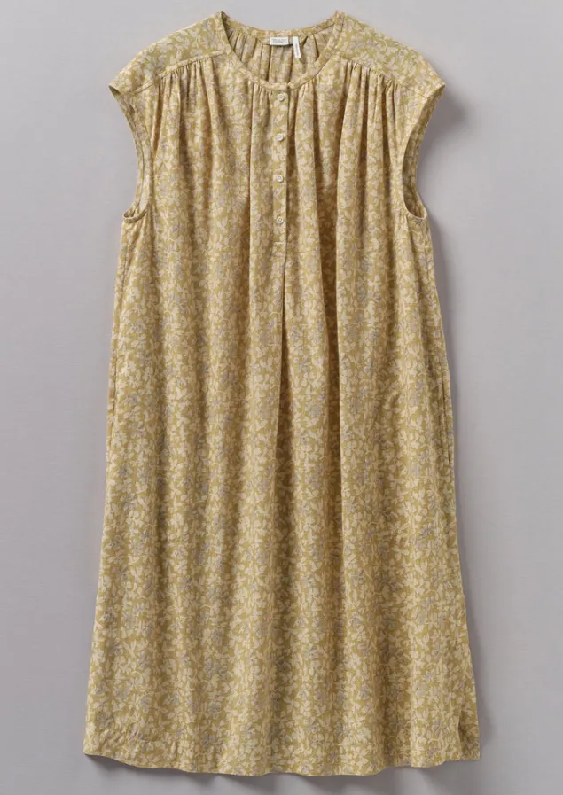 Nightwear | Loungewear-TOAST Collage Floral Cotton Nightdress PaleGold