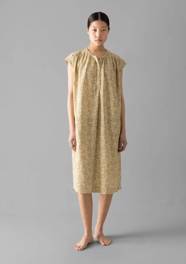 collage_floral_cotton_nightdress_1.webp Nightwear | Loungewear-TOAST Collage Floral Cotton Nightdress PaleGold