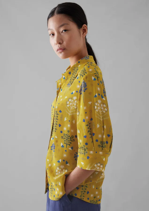 Shirts | Tops & Tees-TOAST Collector Print Crepe Shirt GoldenOchre