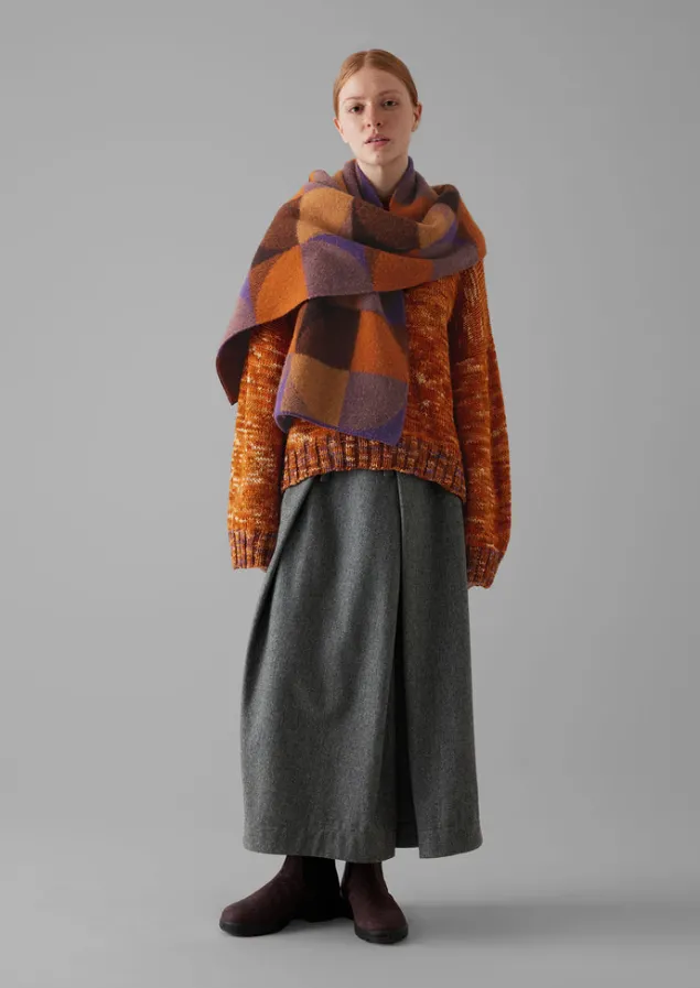 colour_block_wool_scarf_2.webp Hats, Scarves & Gloves-TOAST Colour Block Wool Scarf GingerMulti