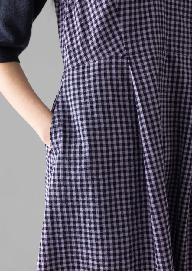 cotton_gingham_seersucker_dress_2.webp Dresses-TOAST Cotton Gingham Seersucker Dress Lilac