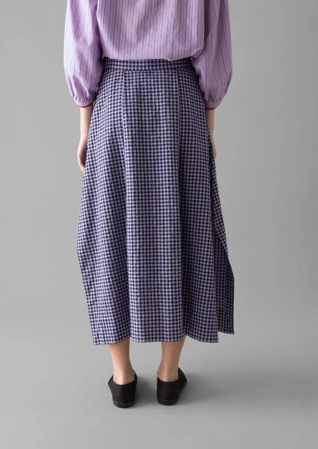cotton_gingham_seersucker_skirt_4.webp Skirts-TOAST Cotton Gingham Seersucker Skirt Lilac