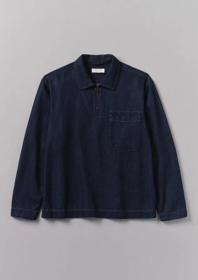 Denim | Workwear-TOAST Cotton Hemp Denim Smock Shirt Indigo