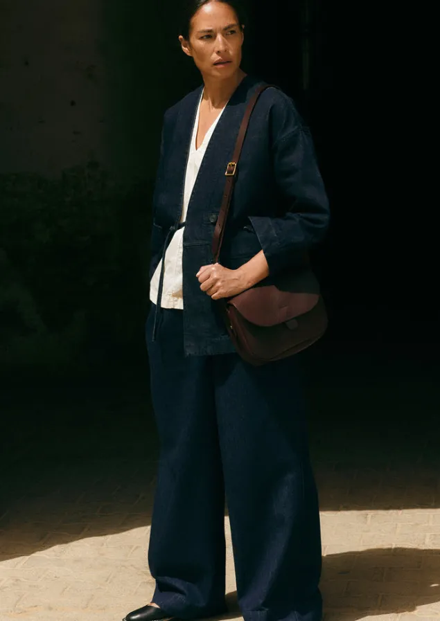 Denim | Workwear-TOAST Cotton Hemp Denim Wide Leg Trousers Indigo