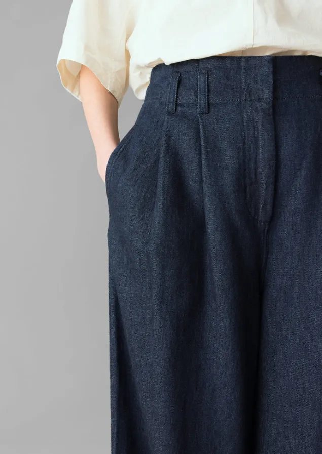 cotton_hemp_denim_wide_leg_trousers_29.webp Denim | Workwear-TOAST Cotton Hemp Denim Wide Leg Trousers Indigo