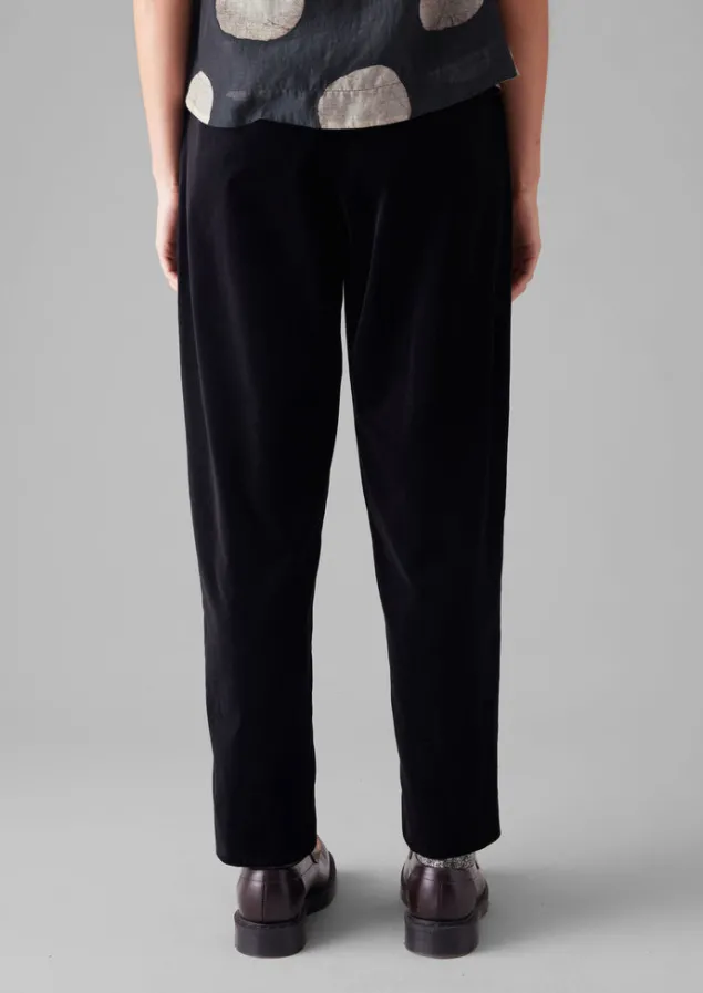 cotton_velvet_pleat_front_trousers_11.webp Velvet | Trousers-TOAST Cotton Velvet Pleat Front Trousers BrownSlate
