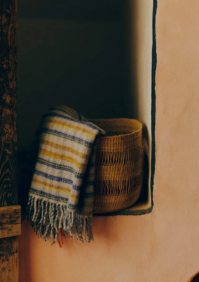dashed_check_wool_blanket_6-1.webp Textiles | Blankets & Throws-TOAST Dashed Check Wool Blanket Multi