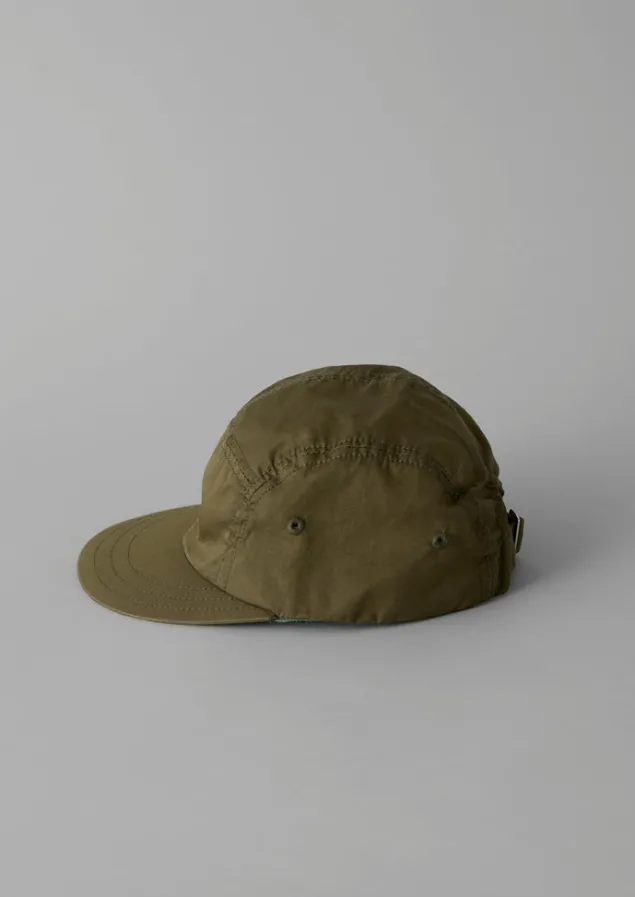 Hats, Scarves & Gloves-TOAST Decho Weatherproof Cotton Panelled Cap Olive