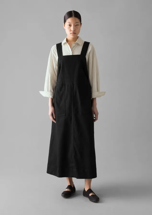 Denim | Dresses-TOAST Denim Pinafore Dress Black