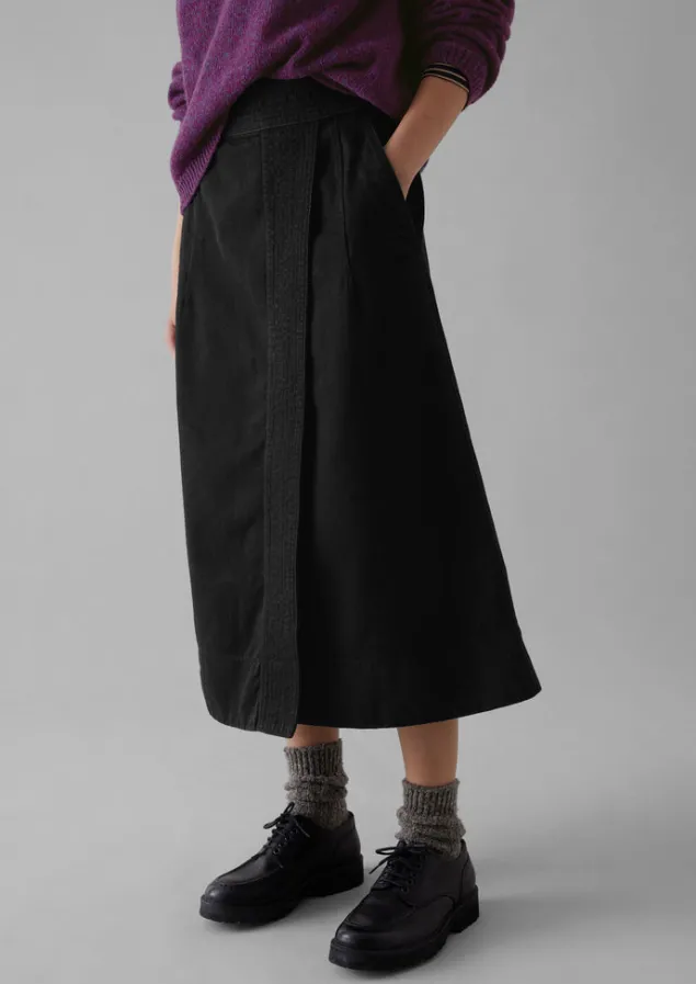 denim_wrap_skirt_2.webp Denim | Workwear-TOAST Denim Wrap Skirt Black
