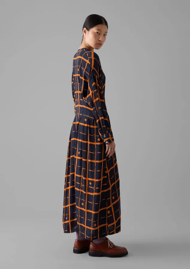 diamond_dot_print_fluid_dress_5.webp Dresses-TOAST Diamond Dot Print Fluid Dress DarkNavy
