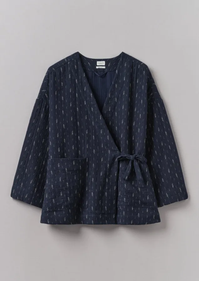 Loungewear | Coats & Jackets-TOAST Dobby Cotton Lounge Jacket IndigoBlue