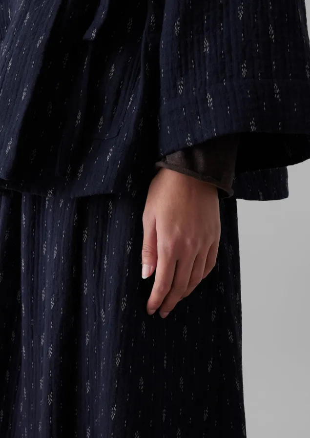 dobby_stitch_cotton_skirt_10.webp Loungewear | Skirts-TOAST Dobby Stitch Cotton Skirt Indigo/Blue