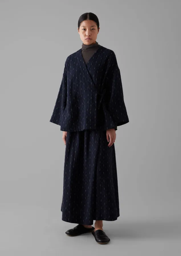 dobby_stitch_cotton_skirt_13.webp Loungewear | Skirts-TOAST Dobby Stitch Cotton Skirt Indigo/Blue