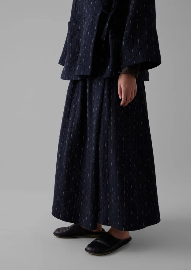 dobby_stitch_cotton_skirt_2.webp Loungewear | Skirts-TOAST Dobby Stitch Cotton Skirt Indigo/Blue