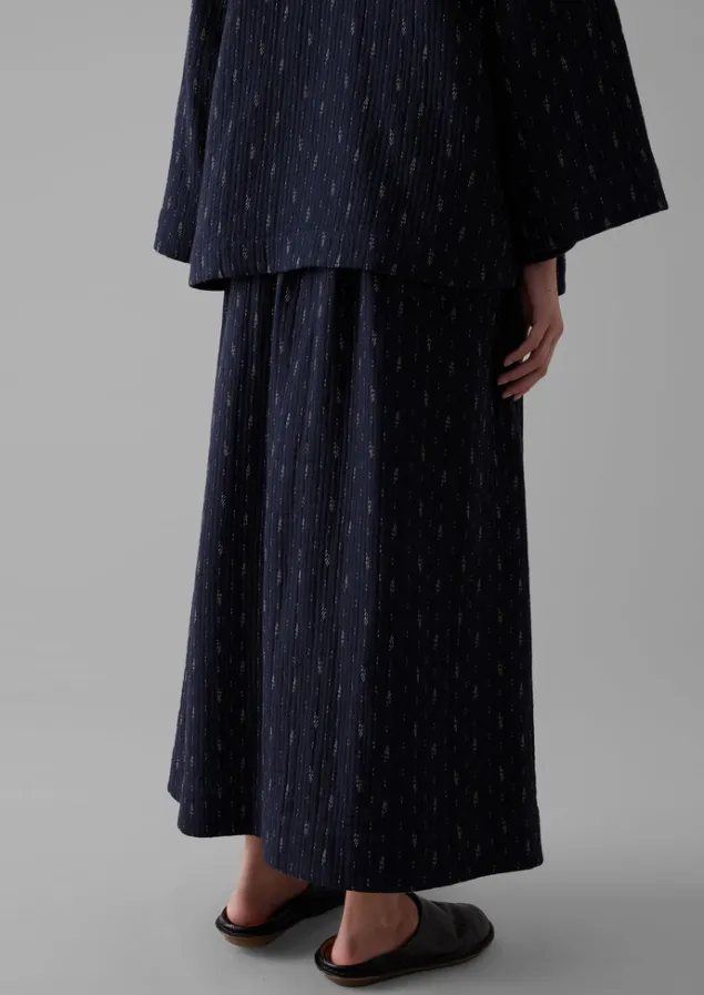 dobby_stitch_cotton_skirt_4.webp Loungewear | Skirts-TOAST Dobby Stitch Cotton Skirt Indigo/Blue
