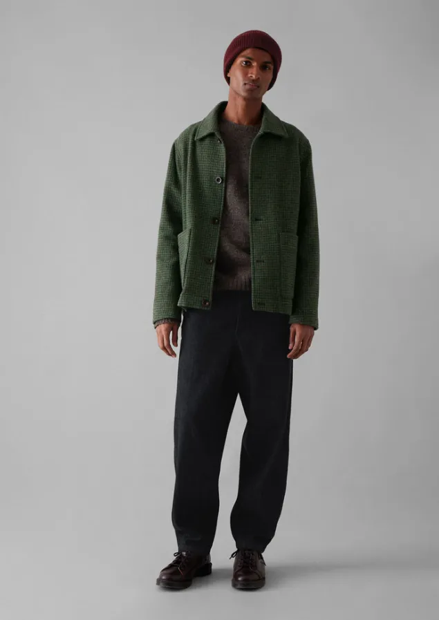 dogtooth_wool_chore_jacket_3.webp Coats & Jackets-TOAST Dogtooth Wool Chore Jacket ForestGreen