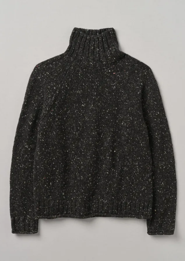Knitwear-TOAST Donegal Roll Neck Sweater BlackMarl