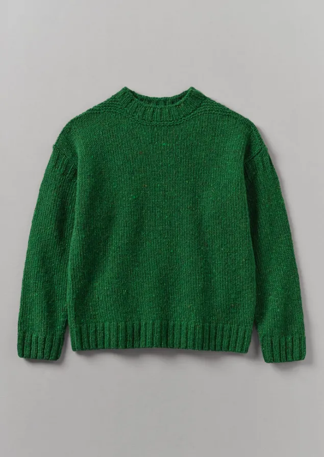 Knitwear-TOAST Donegal Wool High Neck Easy Sweater Emerald