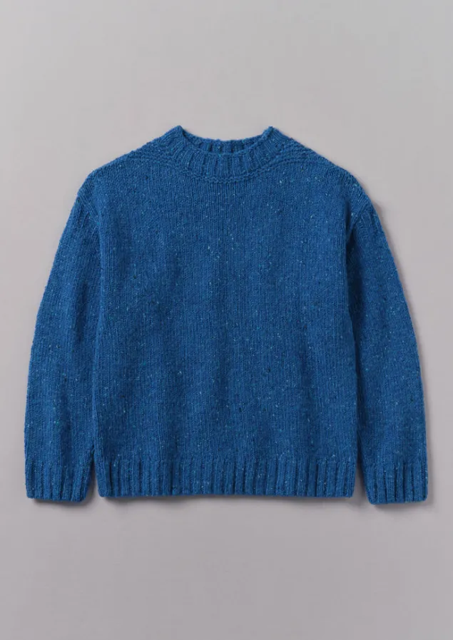 Knitwear-TOAST Donegal Wool High Neck Easy Sweater NeptuneBlue