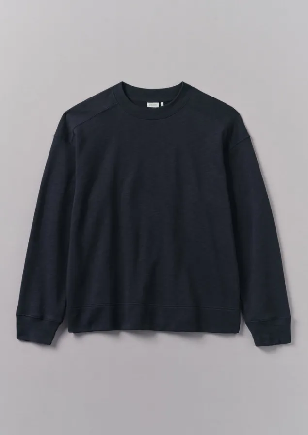 Tops & Tees | Shirts-TOAST Dropped Shoulder Loopback Jersey Sweatshirt Navy