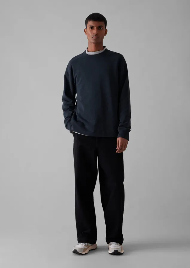 Tops & Tees | Shirts-TOAST Dropped Shoulder Loopback Jersey Sweatshirt Navy