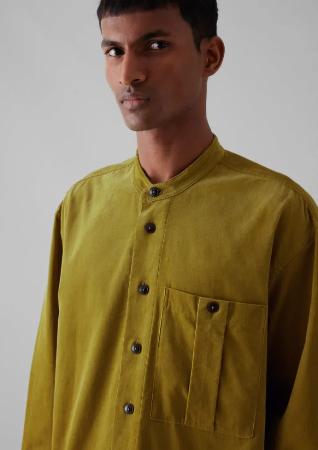 Cord | Shirts-TOAST Dropped Shoulder Organic Cord Grandad Shirt GoldenOlive