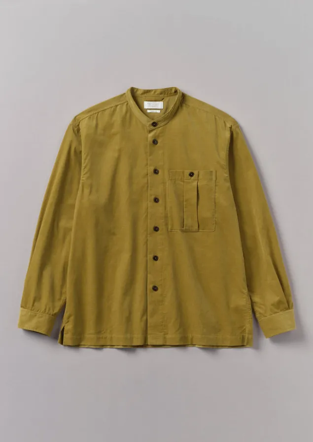 dropped_shoulder_organic_cord_grandad_shirt_4-1.webp Cord | Shirts-TOAST Dropped Shoulder Organic Cord Grandad Shirt GoldenOlive