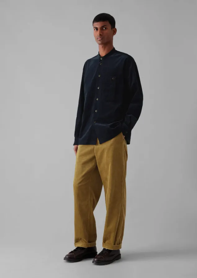dropped_shoulder_organic_cord_grandad_shirt_6.webp Cord | Shirts-TOAST Dropped Shoulder Organic Cord Grandad Shirt Navy