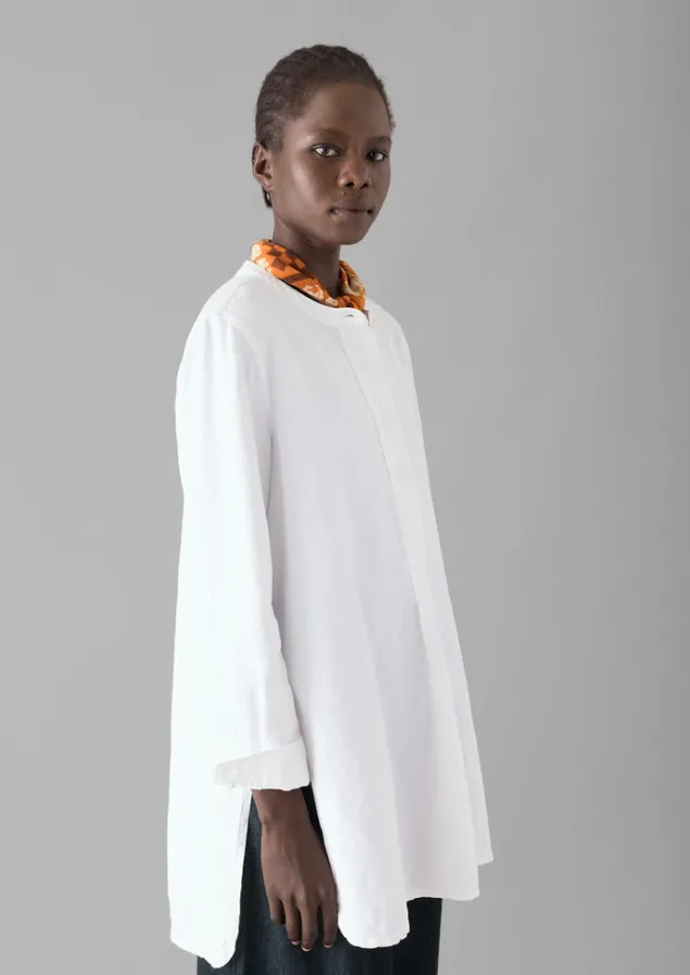 Linen | Tops & Tees-TOAST Elena Cotton Linen Tunic Shirt PaperWhite
