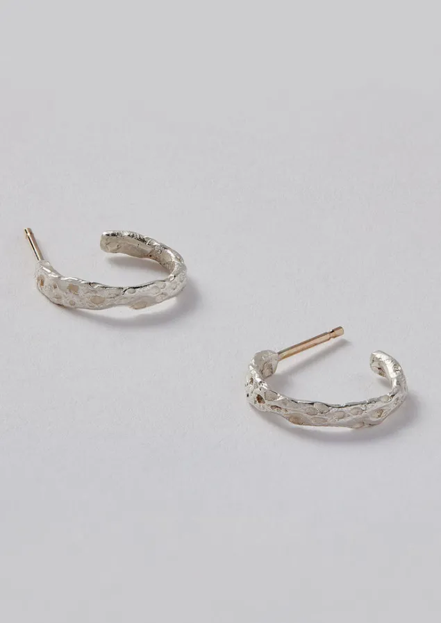 Jewellery-TOAST Emily Nixon Urchin Hoop Earrings Silver
