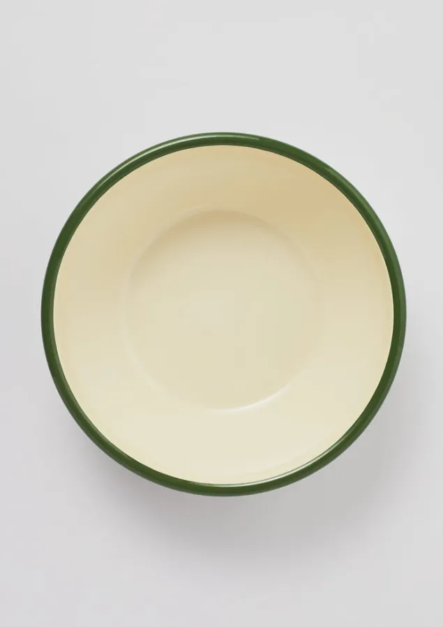 enamel_salad_bowl_1.webp Tableware-TOAST Enamel Salad Bowl Cream/Leaf
