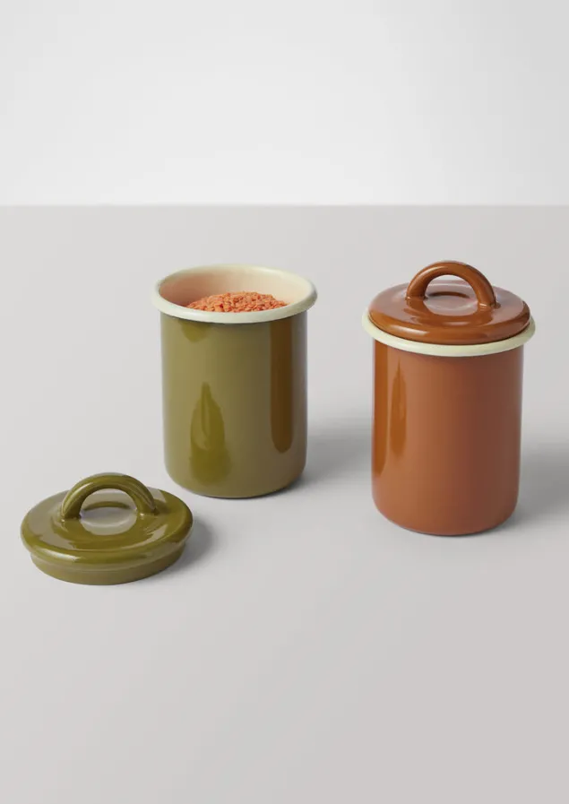 enamel_storage_jar_3.webp Kitchen-TOAST Enamel Storage Jar Olive