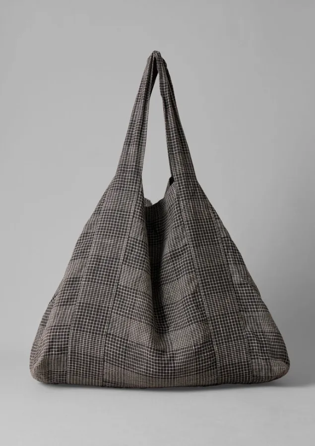 Bags & Belts-TOAST Etched Check Linen Bag Slate