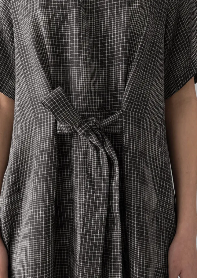 etched_check_linen_dress_21.webp Linen | Loungewear-TOAST Etched Check Linen Dress Slate