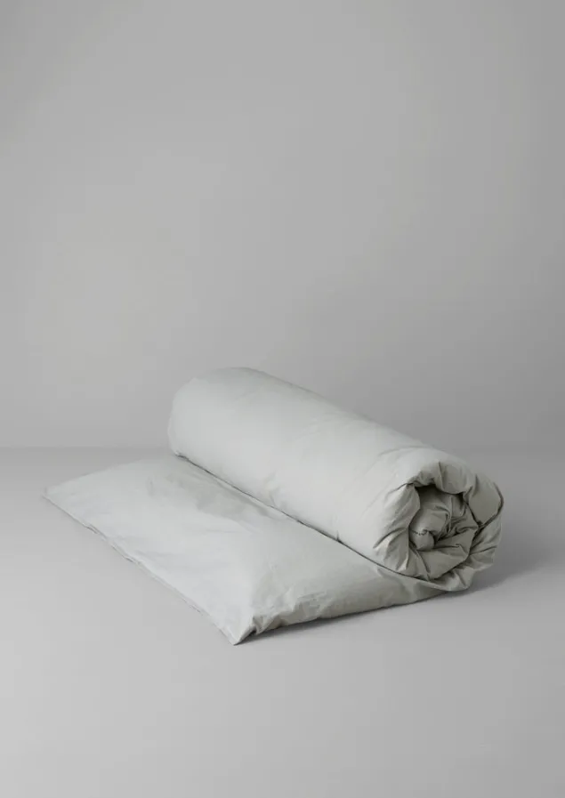 Textiles | Bed Linen-TOAST Fine Stripe Organic Cotton Duvet Cover Ecru/SmokeBlue