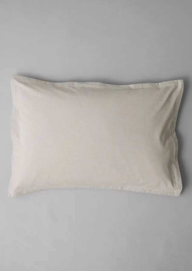fine_stripe_organic_cotton_oxford_pillowcase_set_3.webp Textiles | Bed Linen-TOAST Fine Stripe Organic Cotton Oxford Pillowcase Set Ecru/SmokeBlue