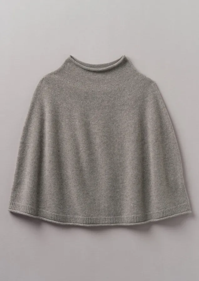 Knitwear-TOAST Fine Wool Cashmere Poncho Granite
