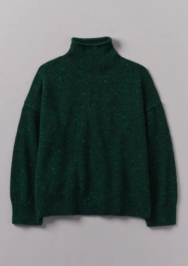 flecky_wool_cashmere_high_neck_sweater_5.webp Cashmere | Knitwear-TOAST Flecky Wool Cashmere High Neck Sweater Emerald