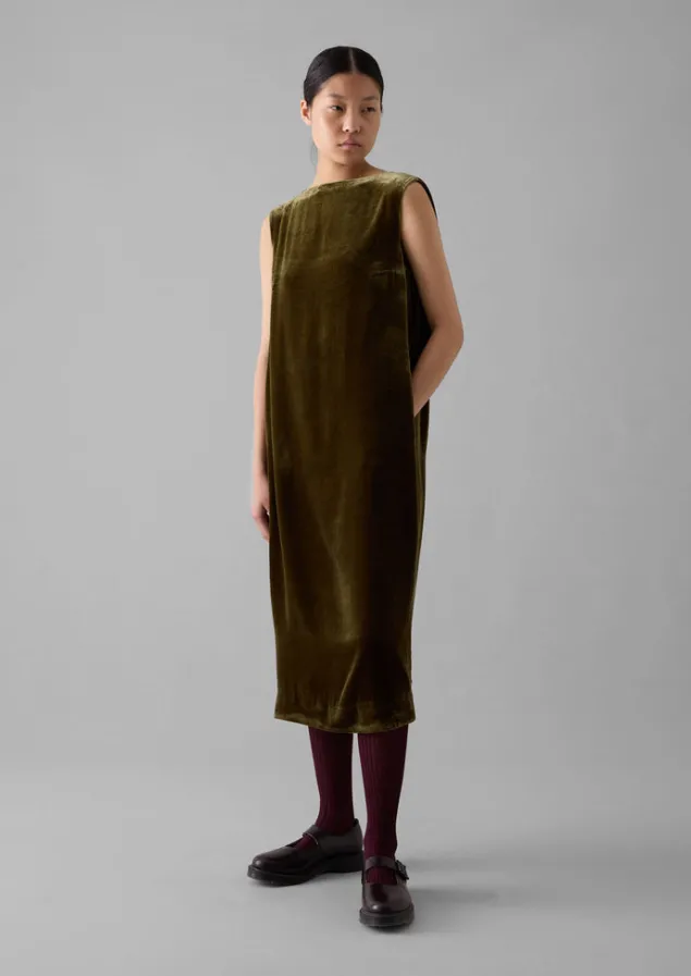 fluid_silk_velvet_dress_17.webp Velvet | Dresses-TOAST Fluid Silk Velvet Dress RichOlive