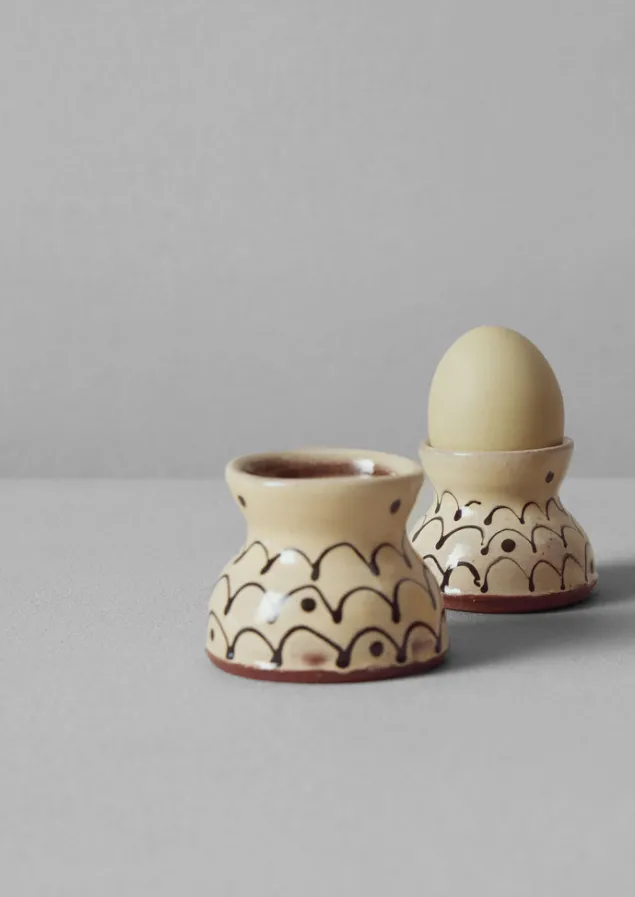 Ceramics | Kitchen-TOAST Frances Savage Egg Cup Set Cream/Terracotta