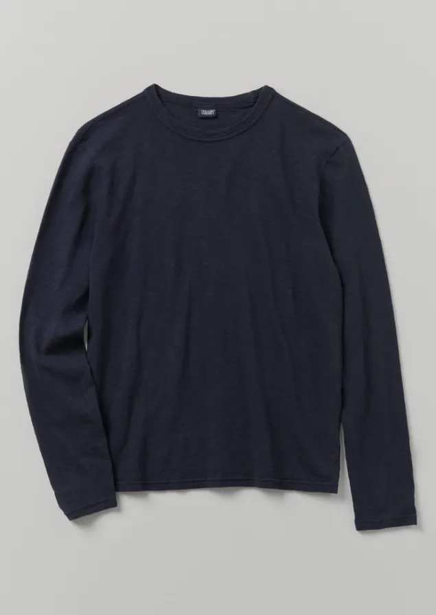 Loungewear | Tops & Tees-TOAST Frank Cotton Long Sleeve Tee PrussianBlue