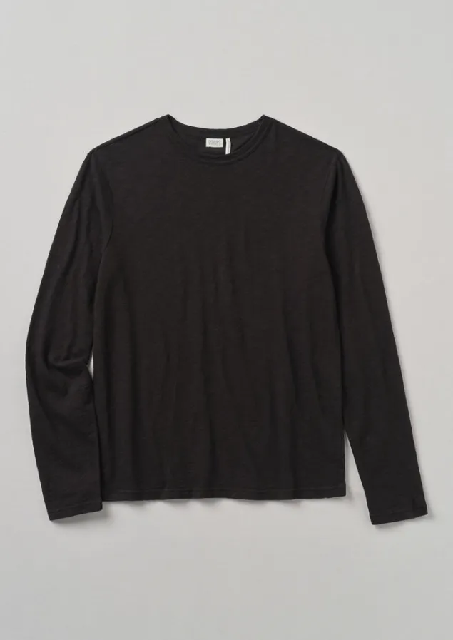 Tops & Tees-TOAST Frank Cotton Long Sleeve Tee CarbonBlack