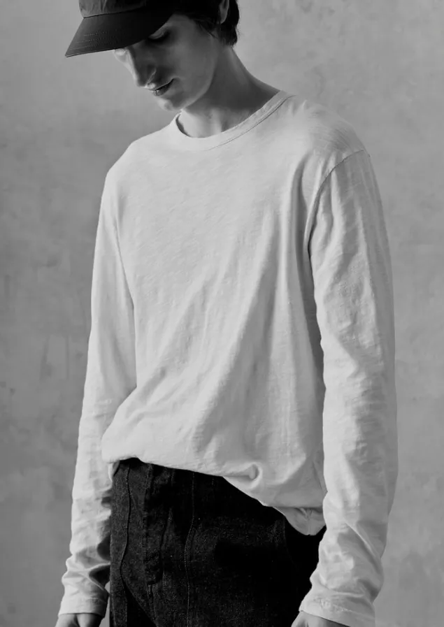 frank_cotton_long_sleeve_tee_8.webp Loungewear | Tops & Tees-TOAST Frank Cotton Long Sleeve Tee Chalk