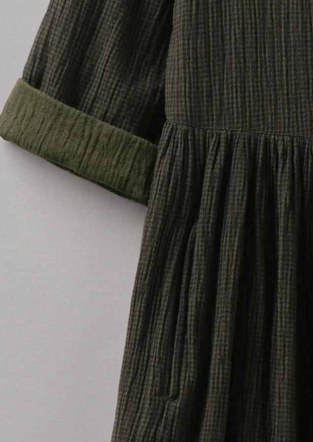 freya_crinkle_organic_cotton_dress_5.webp Loungewear | Dresses-TOAST Freya Crinkle Organic Cotton Dress DarkestOlive