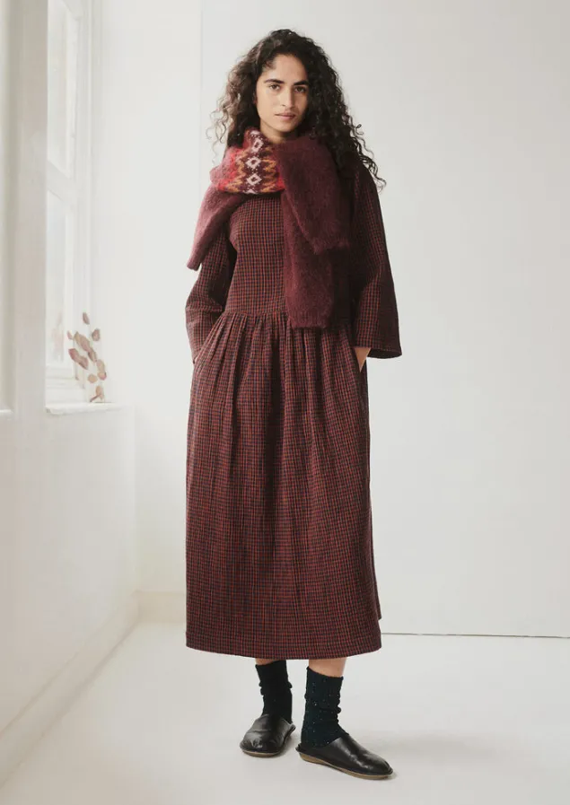 freya_gingham_crinkle_cotton_dress_8-1.webp Loungewear | Dresses-TOAST Freya Gingham Crinkle Cotton Dress Brick/Black
