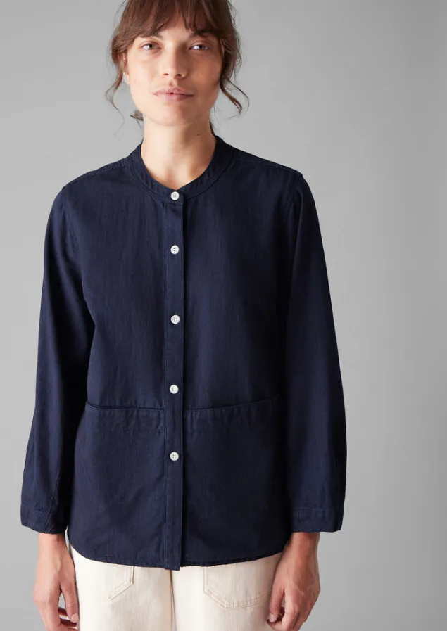 front_pocket_soft_indigo_twill_shirt_6.webp Workwear | Shirts-TOAST Front Pocket Soft Twill Shirt Indigo
