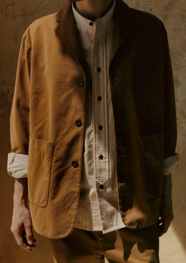 Workwear | Coats & Jackets-TOAST Garment Dyed Brushed Cotton Jacket Sandstone