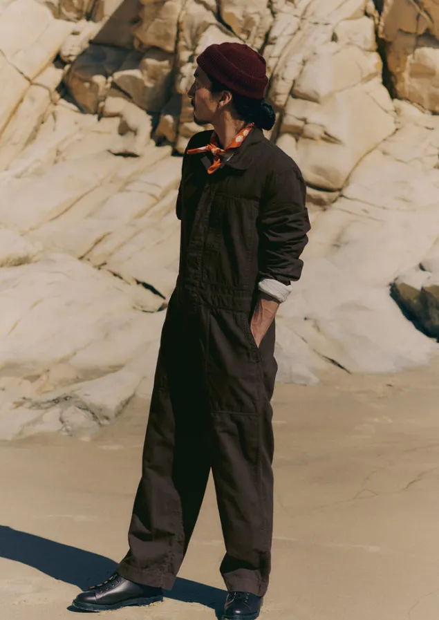 Linen | Workwear-TOAST Garment Dyed Canvas Overalls TentGreen
