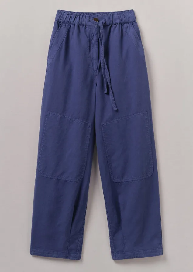 Linen | Trousers-TOAST Garment Dyed Cotton Linen Canvas Trousers Indigo
